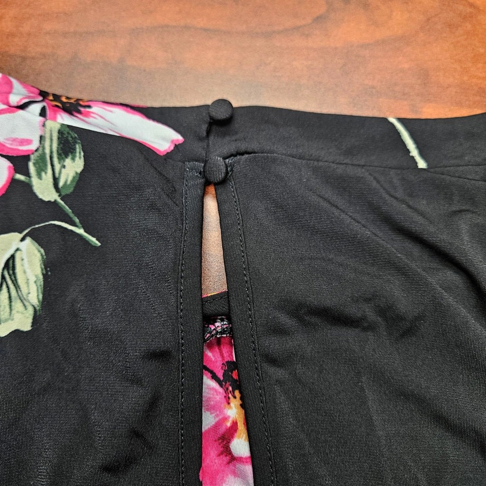 Torrid Black Floral Tie Waist Midi Romper Dress Whimsigoth Fairycore Boho 2X - Picture 16 of 16